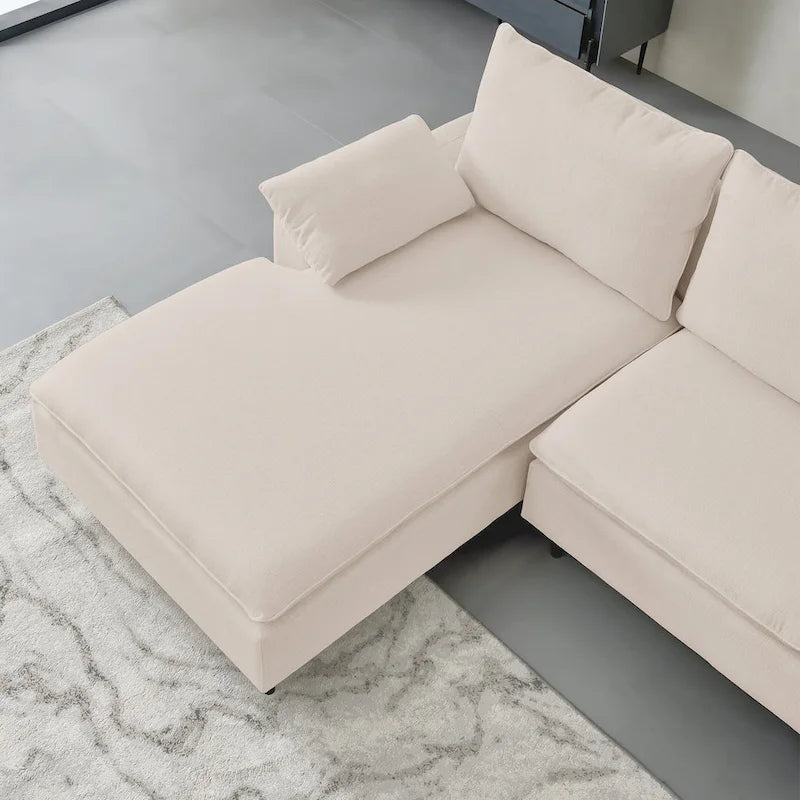 L-Shaped Upholstered Sofa with Chaise