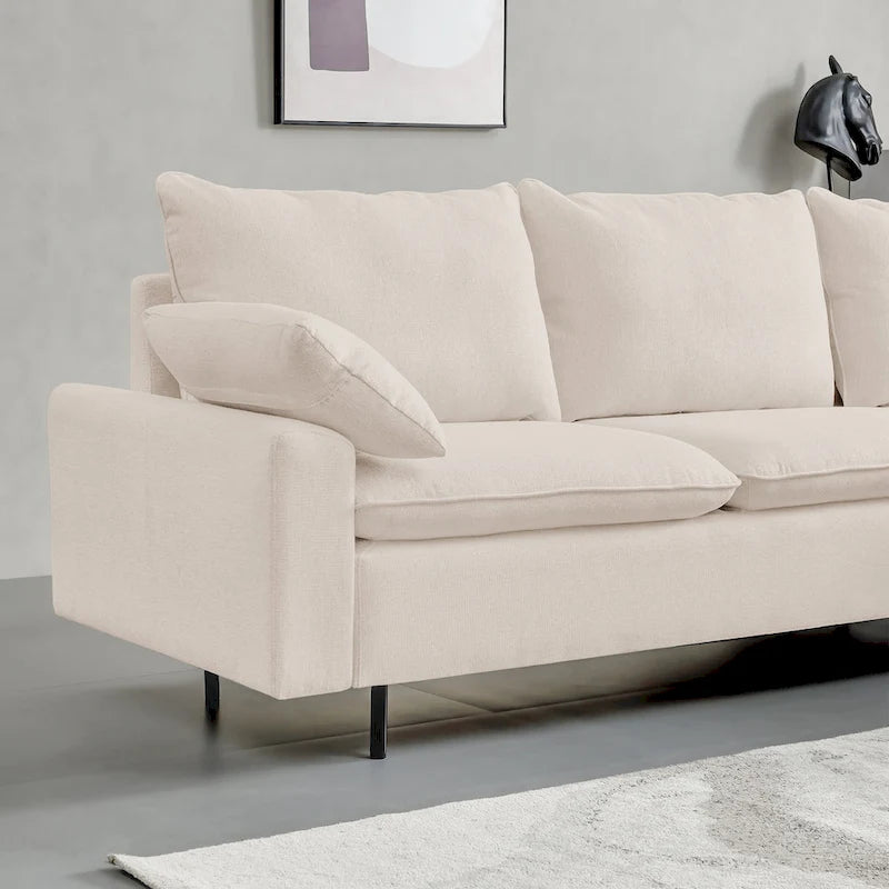 L-Shaped Upholstered Sofa with Chaise