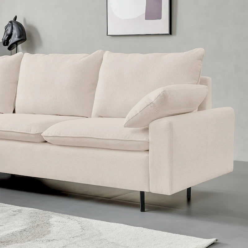 L-Shaped Upholstered Sofa with Chaise