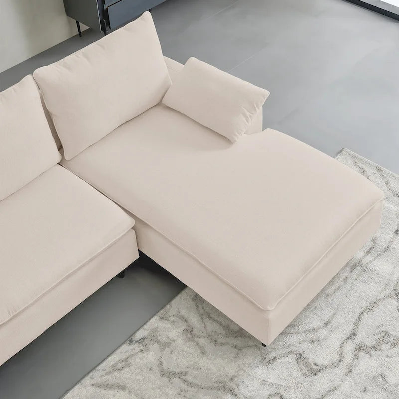 L-Shaped Upholstered Sofa with Chaise
