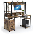 PAKASEPT 55 Computer Desk with Hutch and Storage Shelf