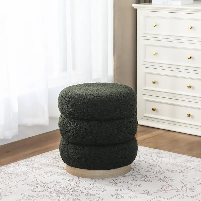 Teddy Round Upholstered Ottoman Stool
