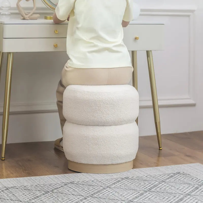 Teddy Round Upholstered Ottoman Stool
