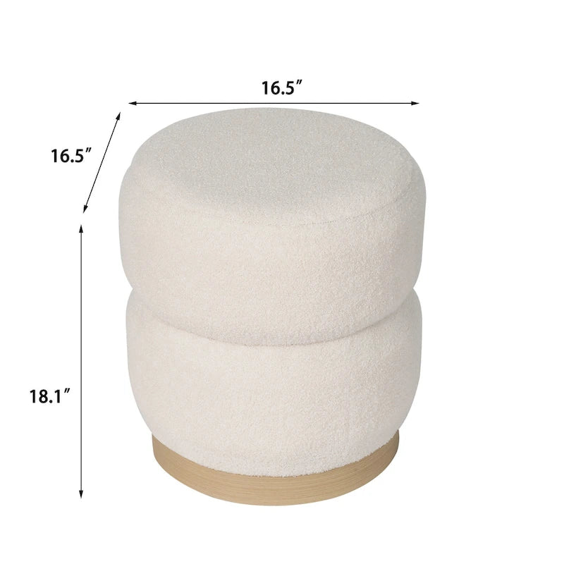 Teddy Round Upholstered Ottoman Stool