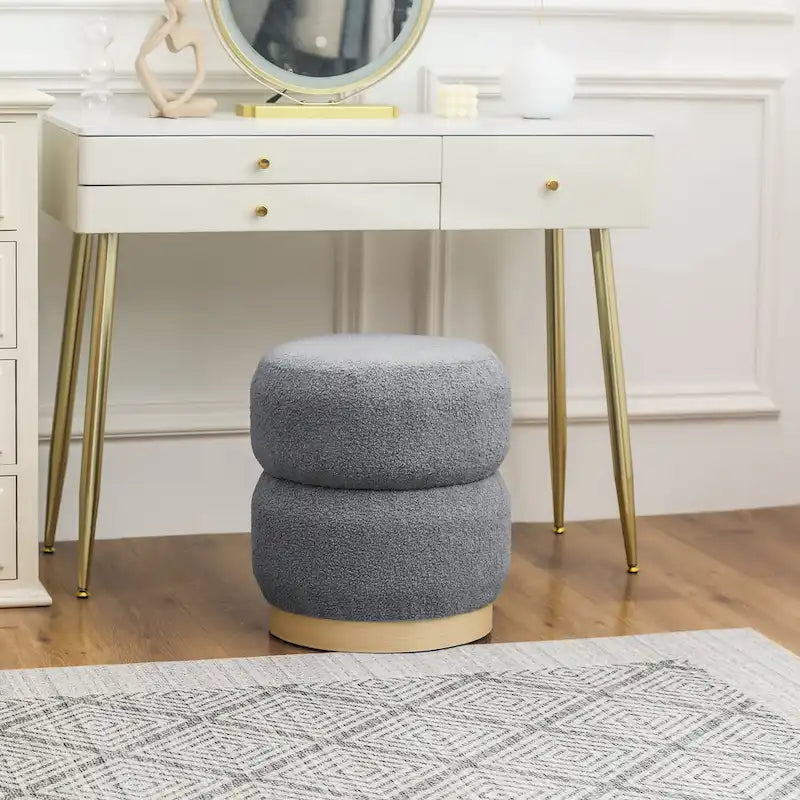 Teddy Round Upholstered Ottoman Stool