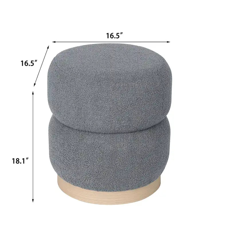 Teddy Round Upholstered Ottoman Stool