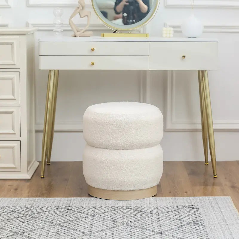 Teddy Round Upholstered Ottoman Stool