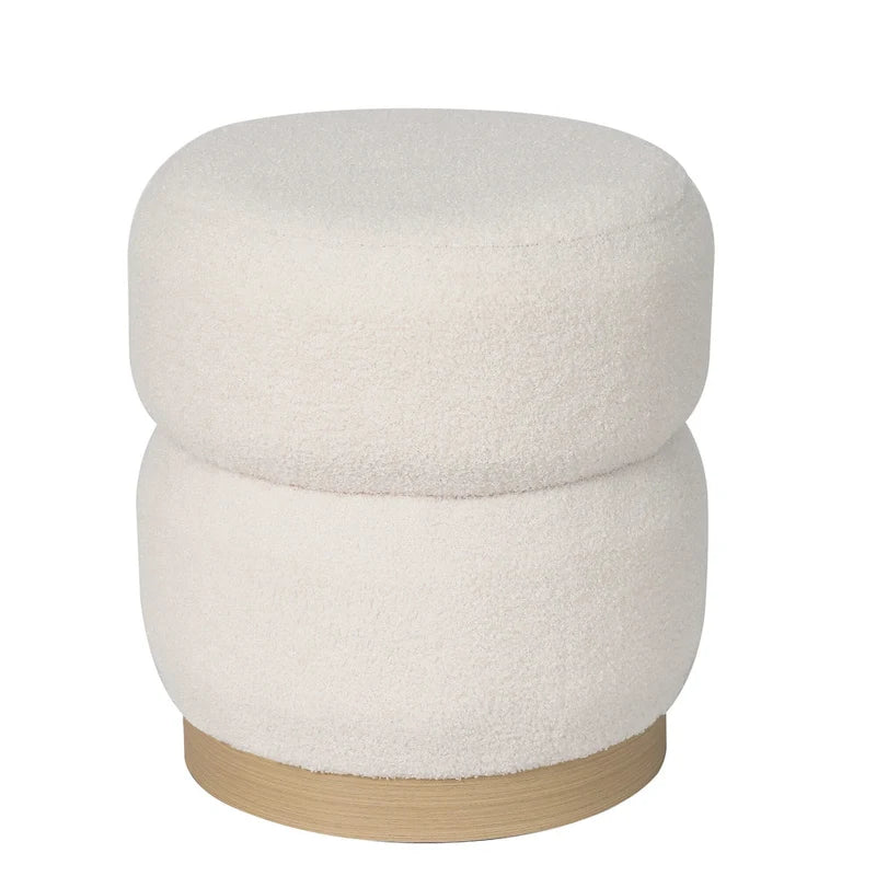 Teddy Round Upholstered Ottoman Stool