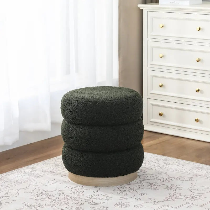 Teddy Round Upholstered Ottoman Stool