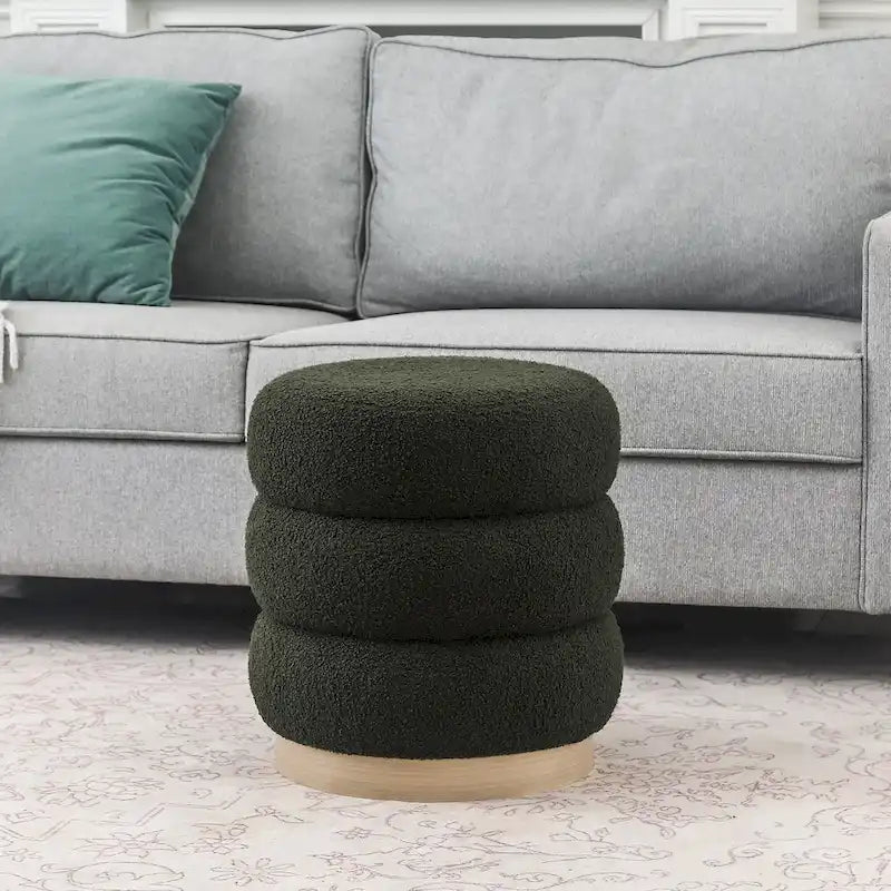 Teddy Round Upholstered Ottoman Stool