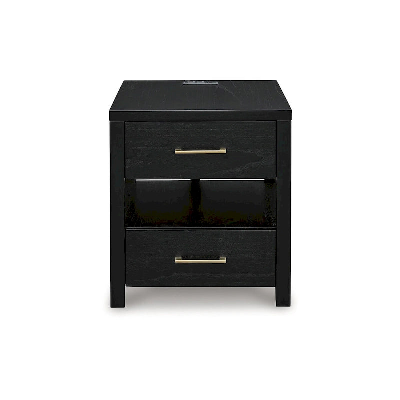 Black End Table with USB Charging Ports - 22W x 24D x 24H