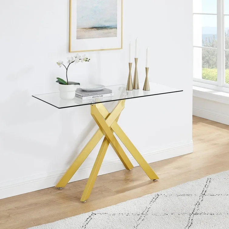 45.3 Glass Top Console Table