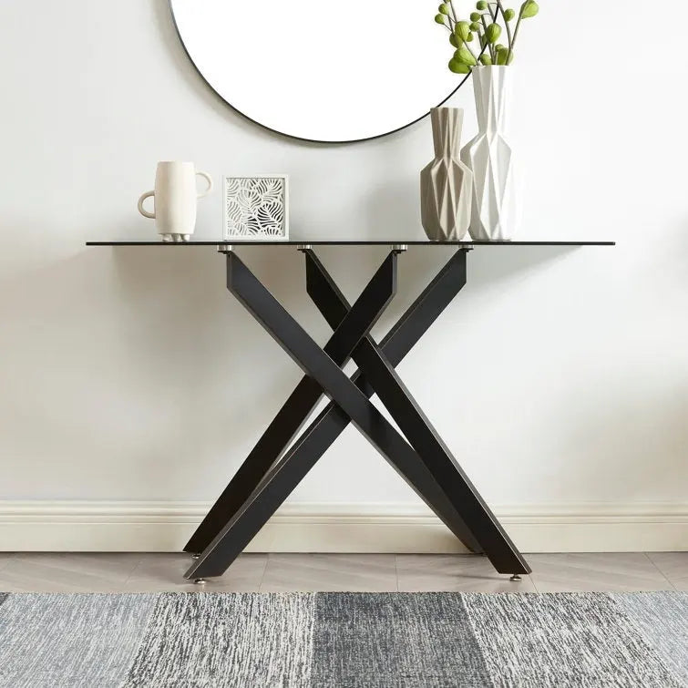 45.3 Glass Top Console Table