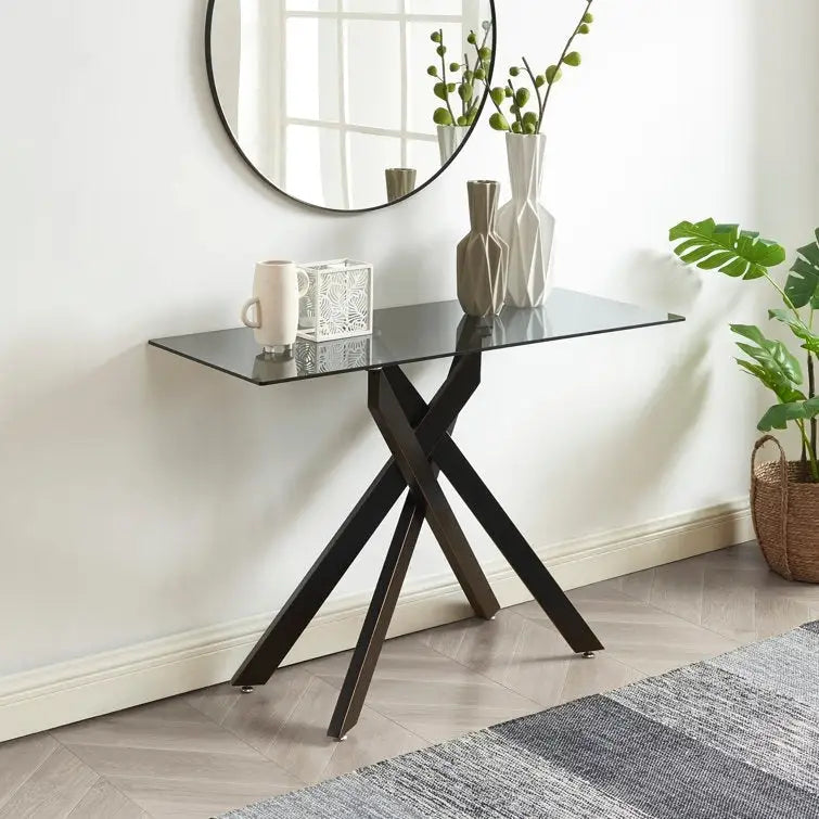 45.3 Glass Top Console Table
