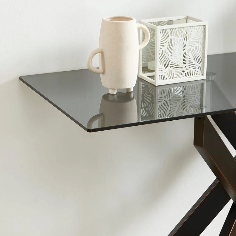 45.3 Glass Top Console Table