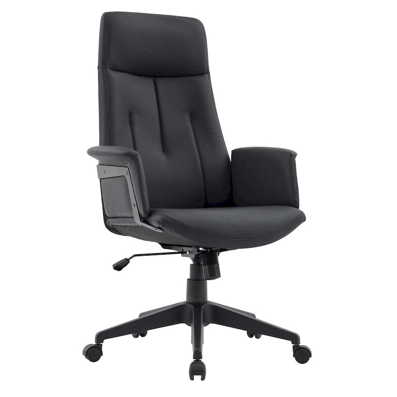 Leather Office Computer Chair Adjustable Height Swivel Desk Chair with Lumbar Support