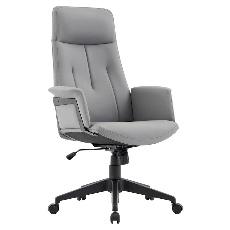 Leather Office Computer Chair Adjustable Height Swivel Desk Chair with Lumbar Support