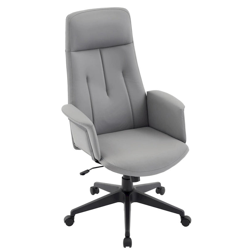 Leather Office Computer Chair Adjustable Height Swivel Desk Chair with Lumbar Support