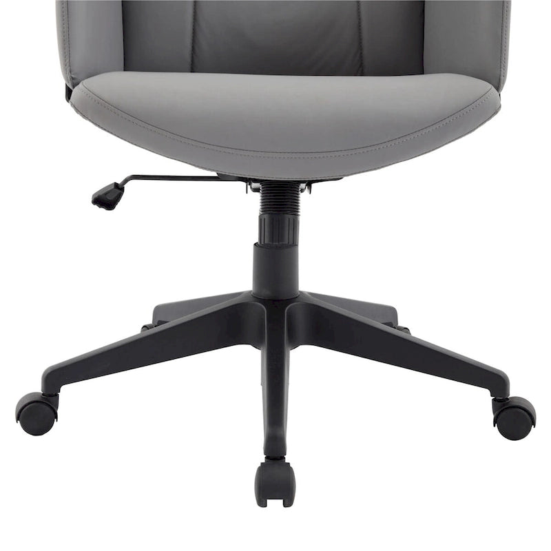 Leather Office Computer Chair Adjustable Height Swivel Desk Chair with Lumbar Support