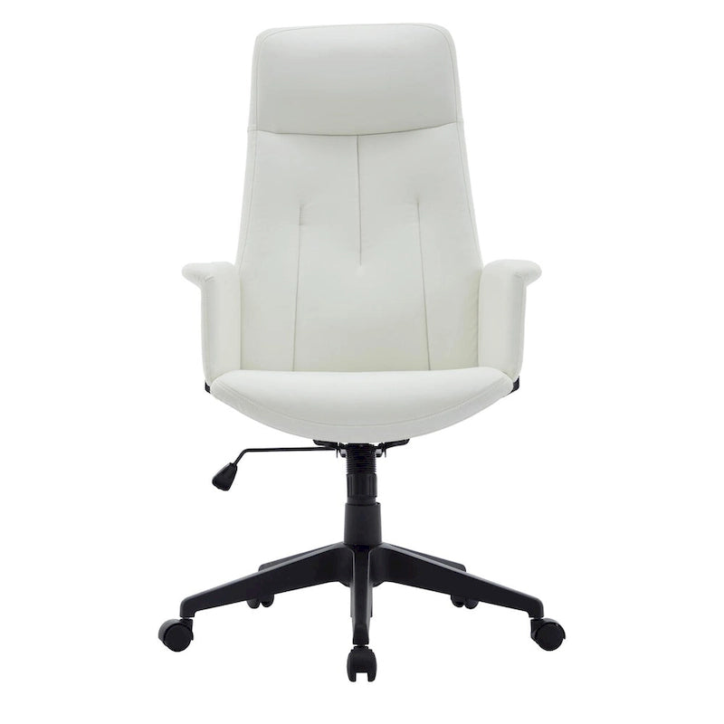 Leather Office Computer Chair Adjustable Height Swivel Desk Chair with Lumbar Support