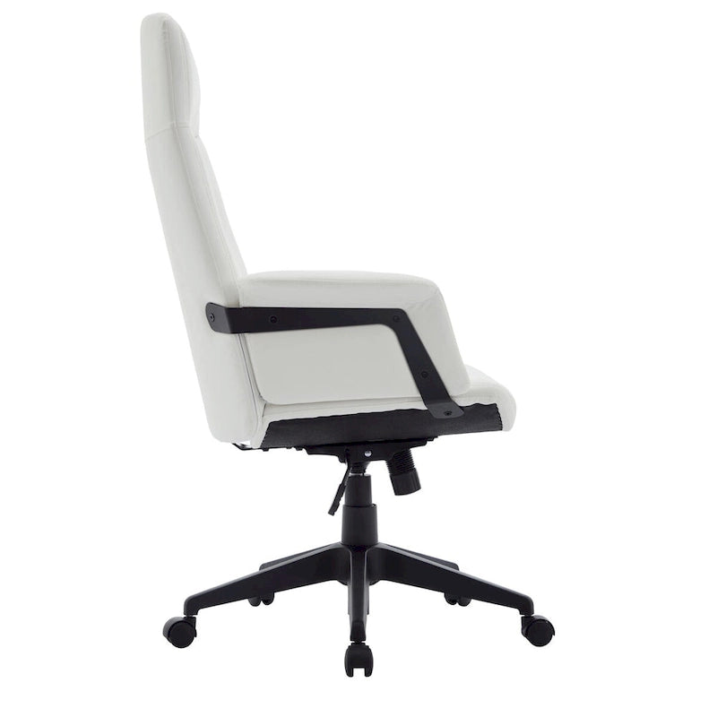 Leather Office Computer Chair Adjustable Height Swivel Desk Chair with Lumbar Support