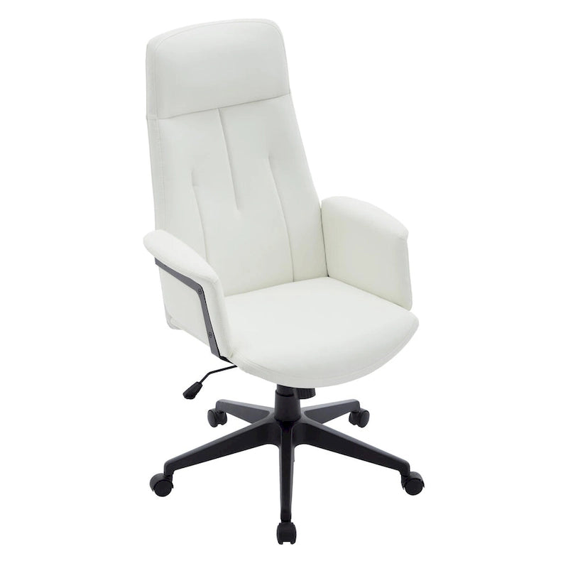 Leather Office Computer Chair Adjustable Height Swivel Desk Chair with Lumbar Support