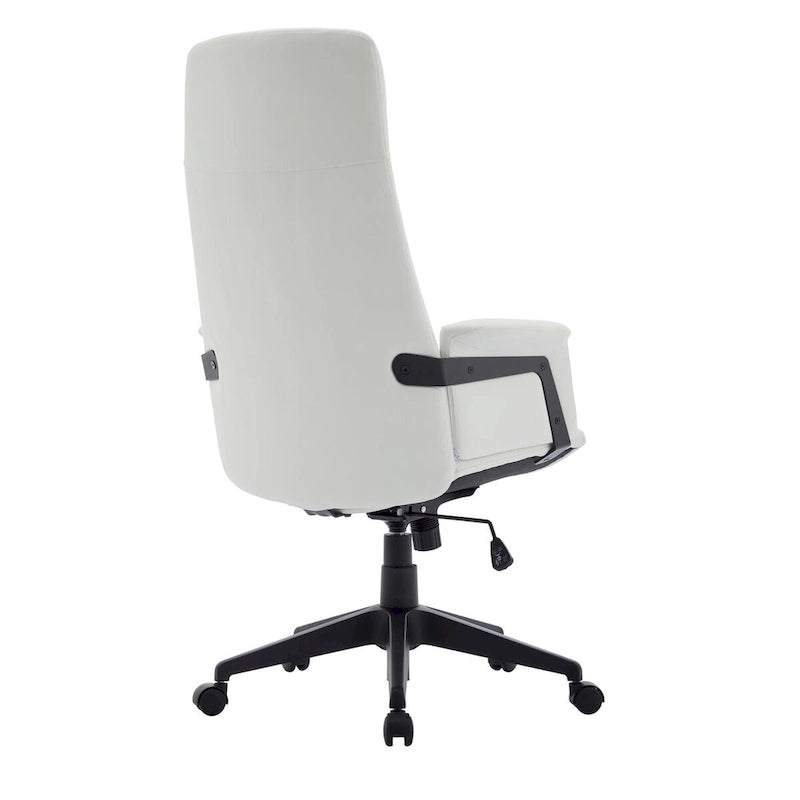 Leather Office Computer Chair Adjustable Height Swivel Desk Chair with Lumbar Support
