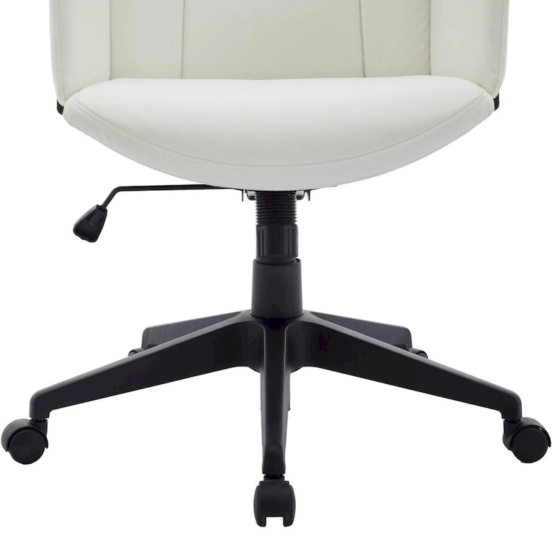 Leather Office Computer Chair Adjustable Height Swivel Desk Chair with Lumbar Support