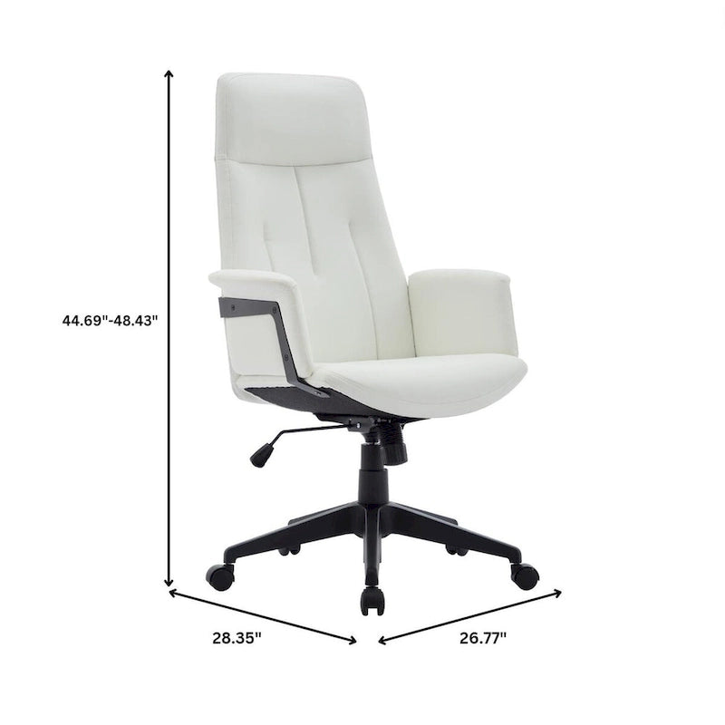 Leather Office Computer Chair Adjustable Height Swivel Desk Chair with Lumbar Support