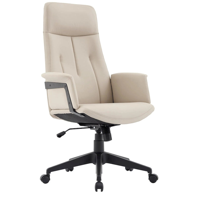 Leather Office Computer Chair Adjustable Height Swivel Desk Chair with Lumbar Support