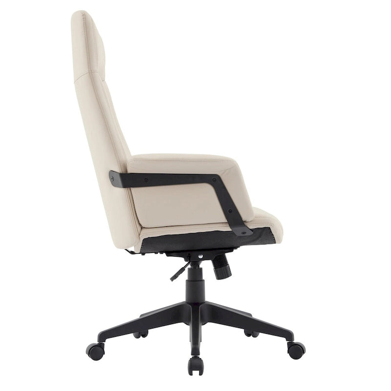 Leather Office Computer Chair Adjustable Height Swivel Desk Chair with Lumbar Support