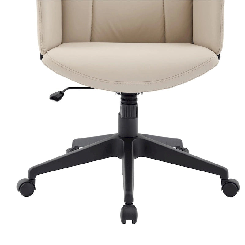 Leather Office Computer Chair Adjustable Height Swivel Desk Chair with Lumbar Support